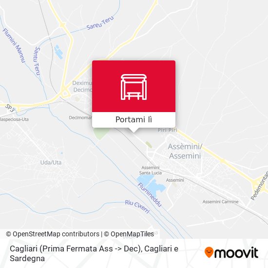 Mappa Cagliari (Prima Fermata Ass -> Dec)