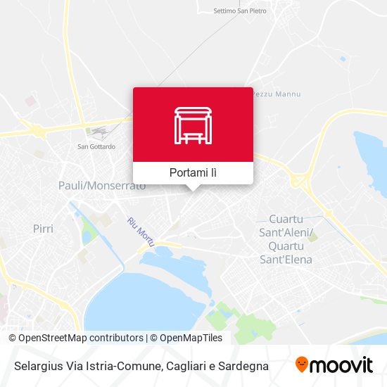 Mappa Selargius Via Istria-Comune