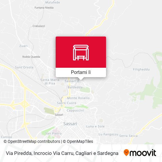 Mappa Via Piredda, Incrocio Via Carru