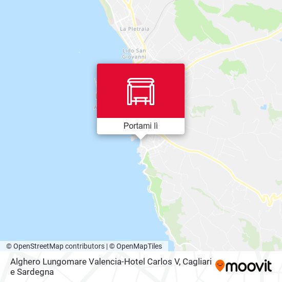 Mappa Alghero Lungomare Valencia-Hotel Carlos V