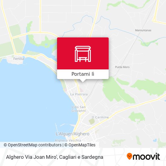 Mappa Alghero Via Joan Miro'