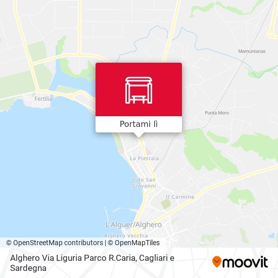 Mappa Alghero Via Liguria Parco R.Caria