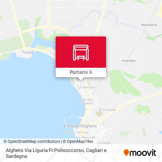 Mappa Alghero Via Liguria Fr.Polisoccorso