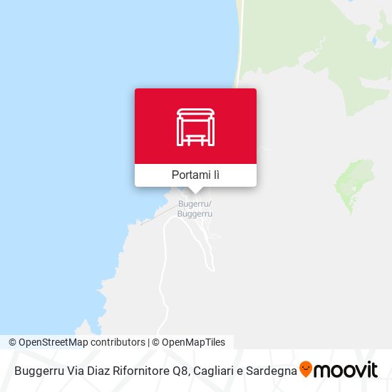 Mappa Buggerru Via Diaz Rifornitore Q8