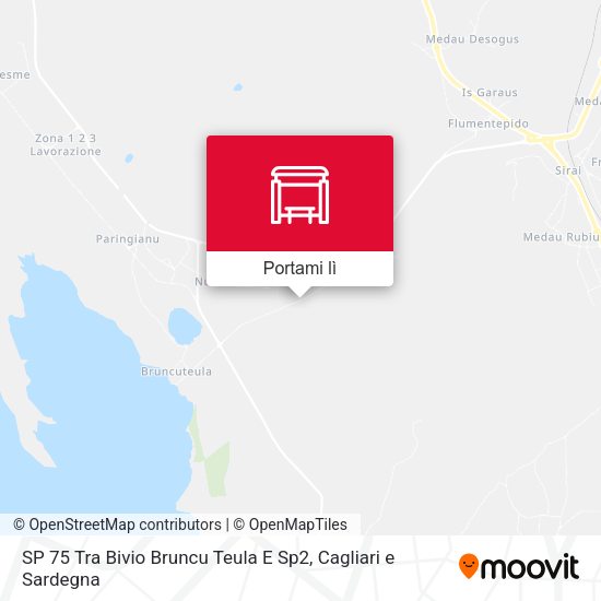 Mappa SP 75 Tra Bivio Bruncu Teula E Sp2