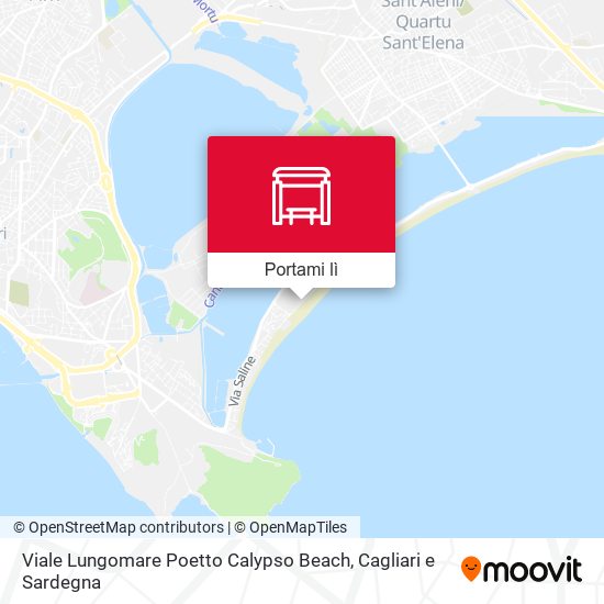 Mappa Viale Lungomare Poetto Calypso Beach
