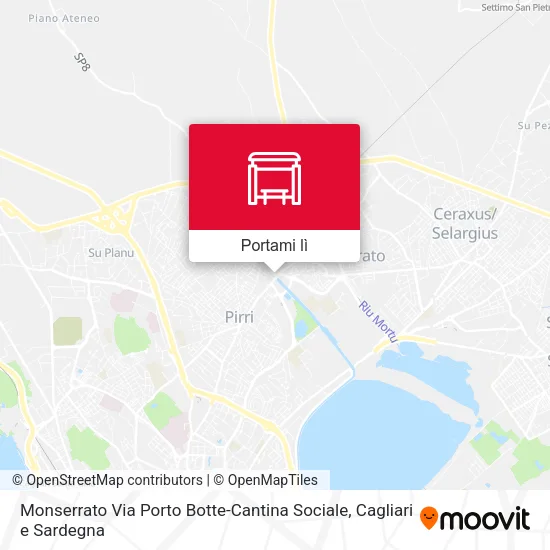 Mappa Monserrato Via Porto Botte-Cantina Sociale