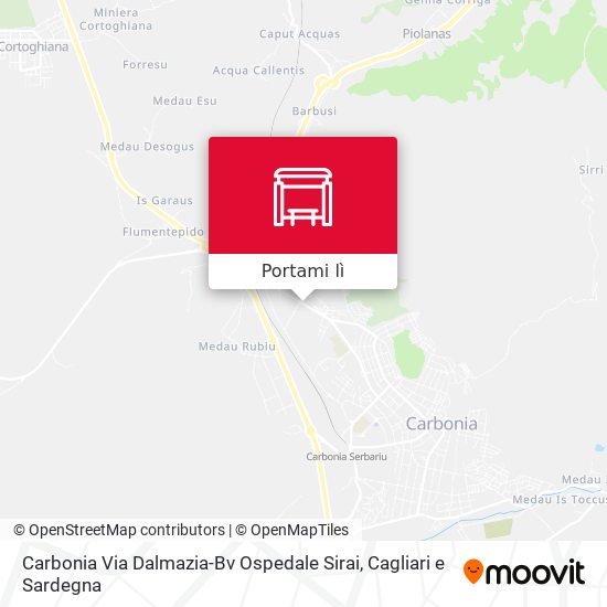 Mappa Carbonia Via Dalmazia-Bv Ospedale Sirai