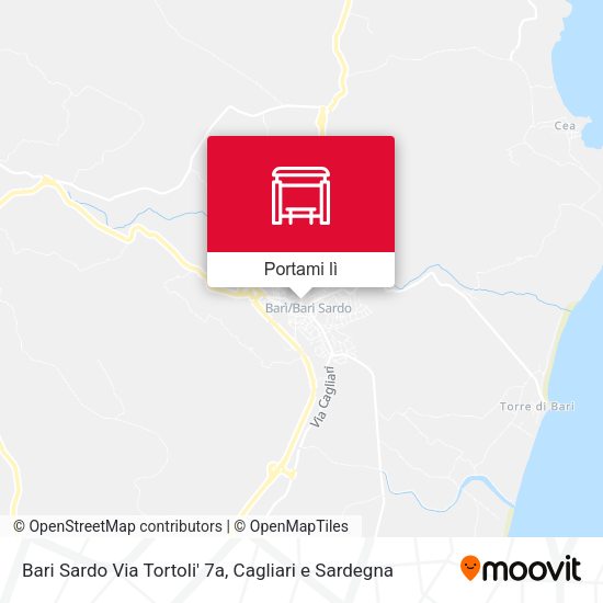 Mappa Bari Sardo Via Tortoli' 7a