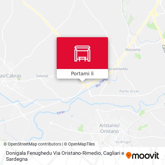 Mappa Donigala Fenughedu Via Oristano-Rimedio