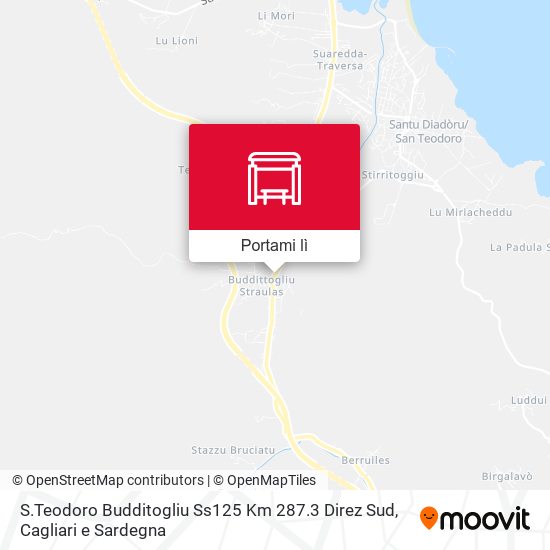 Mappa S.Teodoro Budditogliu Ss125 Km 287.3 Direz Sud