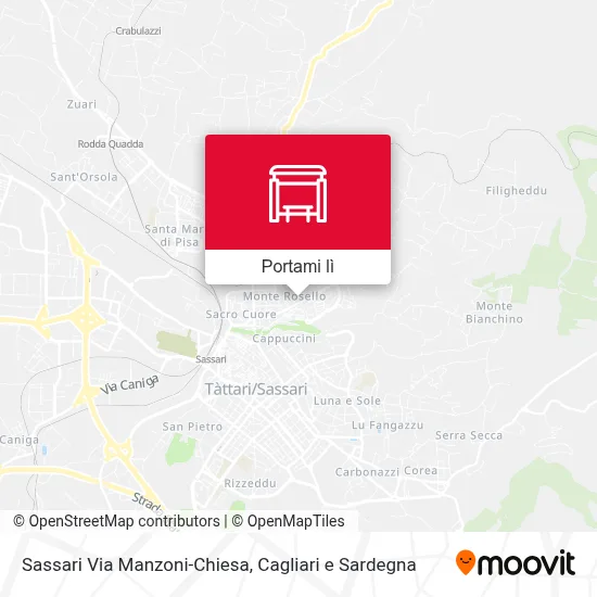 Mappa Sassari Via Manzoni-Chiesa