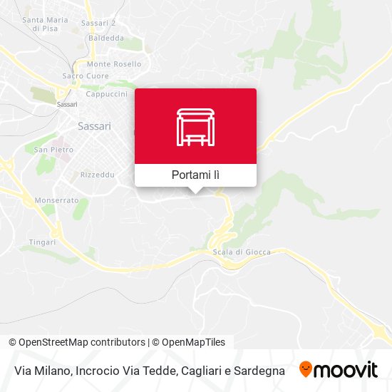 Mappa Via Milano, Incrocio Via Tedde