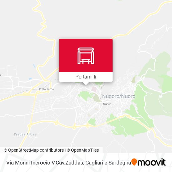 Mappa Via Monni  Incrocio V.Cav.Zuddas