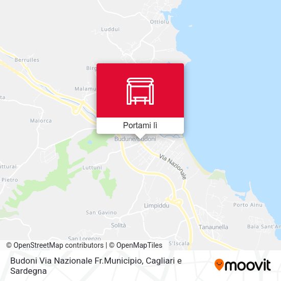 Mappa Budoni Via Nazionale Fr.Municipio