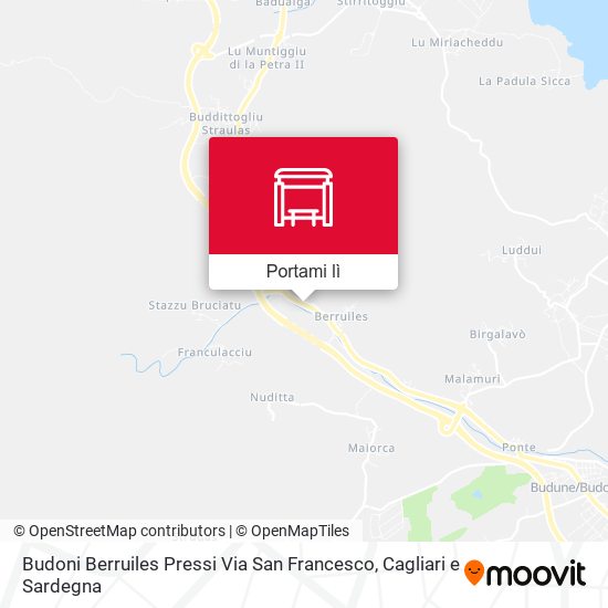 Mappa Budoni Berruiles Pressi Via San Francesco