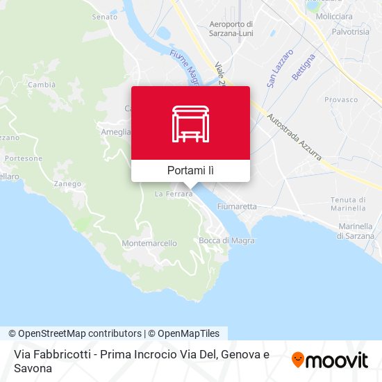 Mappa Via Fabbricotti - Prima Incrocio Via Del