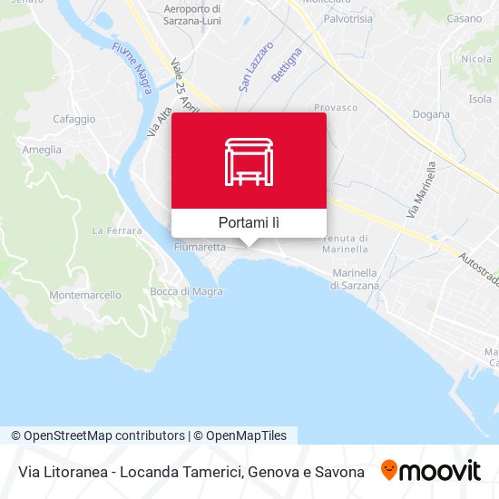 Mappa Via Litoranea - Locanda Tamerici