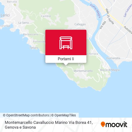 Mappa Montemarcello Cavalluccio Marino Via Borea 41