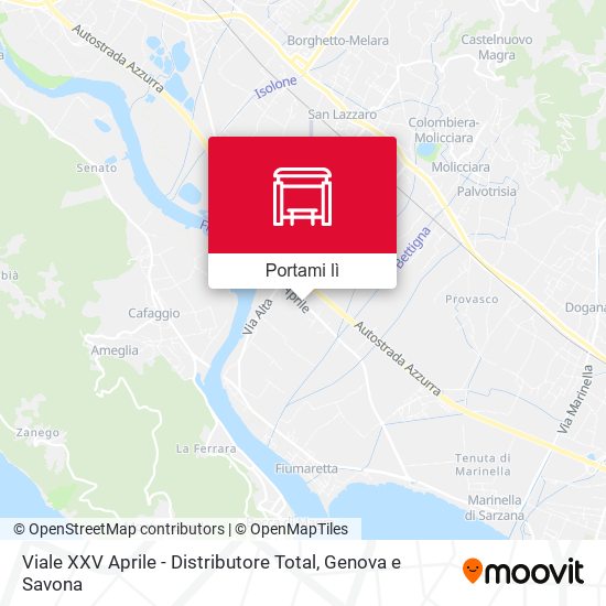 Mappa Viale XXV Aprile - Distributore Total