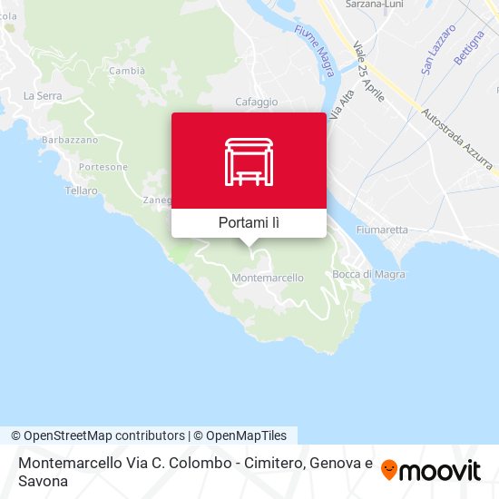 Mappa Montemarcello Via C. Colombo - Cimitero