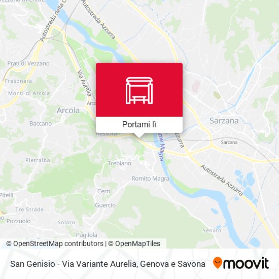 Mappa San Genisio - Via Variante Aurelia