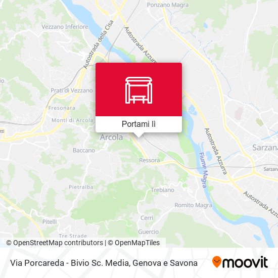 Mappa Via Porcareda - Bivio Sc. Media