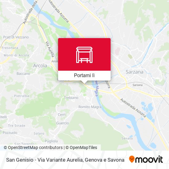 Mappa San Genisio - Via Variante Aurelia
