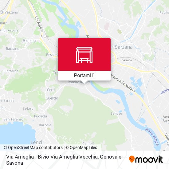Mappa Via Ameglia - Bivio Via Ameglia Vecchia
