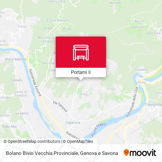 Mappa Bolano Bivio Vecchia Provinciale