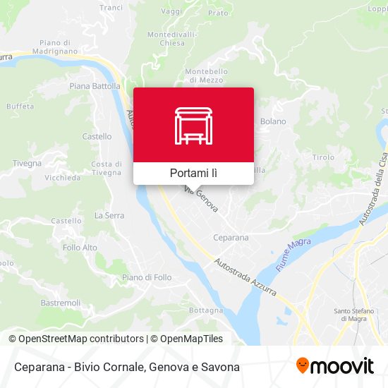 Mappa Ceparana - Bivio Cornale