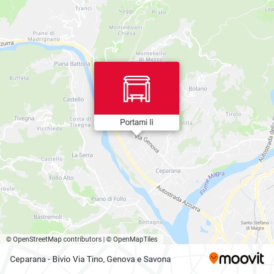 Mappa Ceparana - Bivio Via Tino