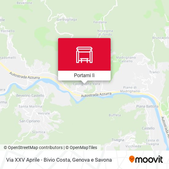 Mappa Via XXV Aprile - Bivio Costa
