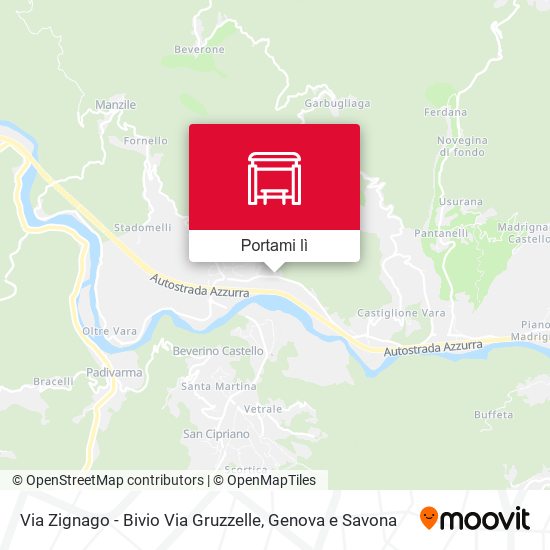 Mappa Via Zignago - Bivio Via Gruzzelle