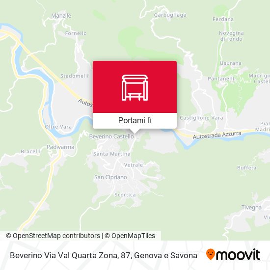 Mappa Beverino Via Val Quarta Zona, 87