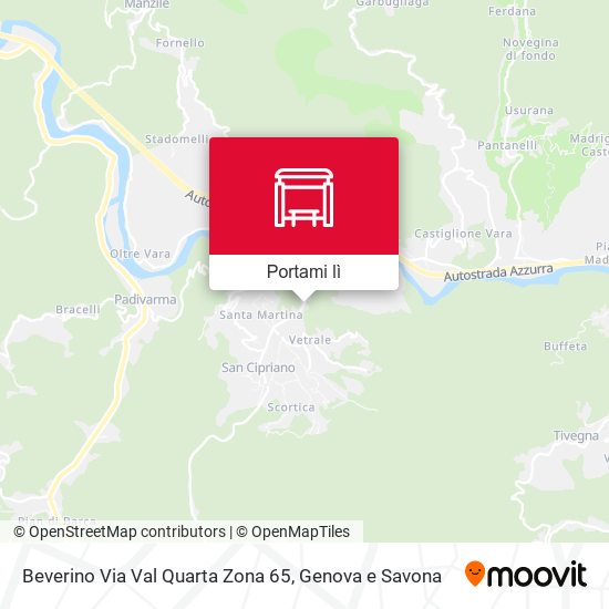 Mappa Beverino Via Val Quarta Zona 65