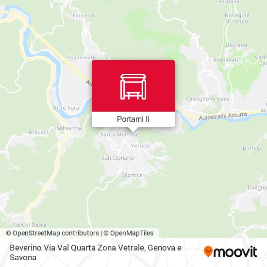 Mappa Beverino Via Val Quarta Zona Vetrale