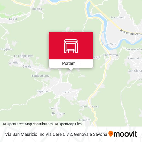 Mappa Via San Maurizio Inc.Via Cerè Civ.2