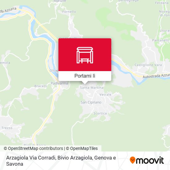Mappa Arzagiola Via Corradi, Bivio Arzagiola