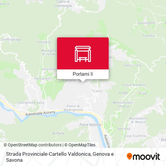 Mappa Strada Provinciale-Cartello Valdonica