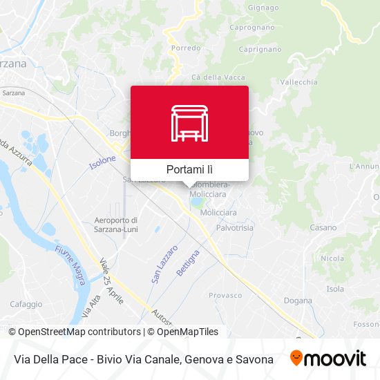 Mappa Via Della Pace - Bivio Via Canale