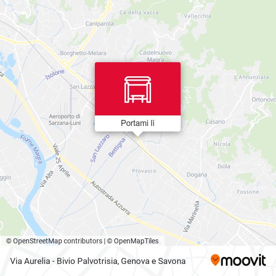 Mappa Via Aurelia - Bivio Palvotrisia