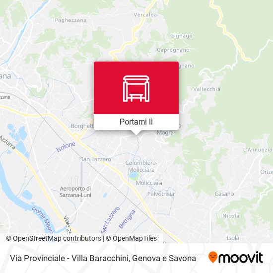 Mappa Via Provinciale - Villa Baracchini