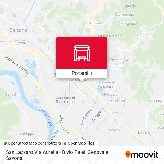 Mappa San Lazzaro Via Aurelia - Bivio Palei