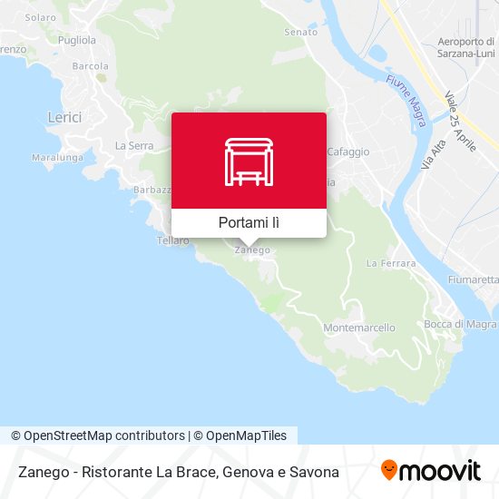Mappa Zanego - Ristorante La Brace