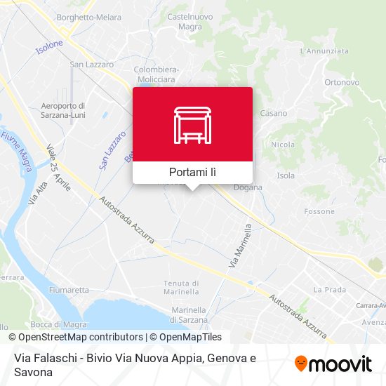 Mappa Via Falaschi - Bivio Via Nuova Appia