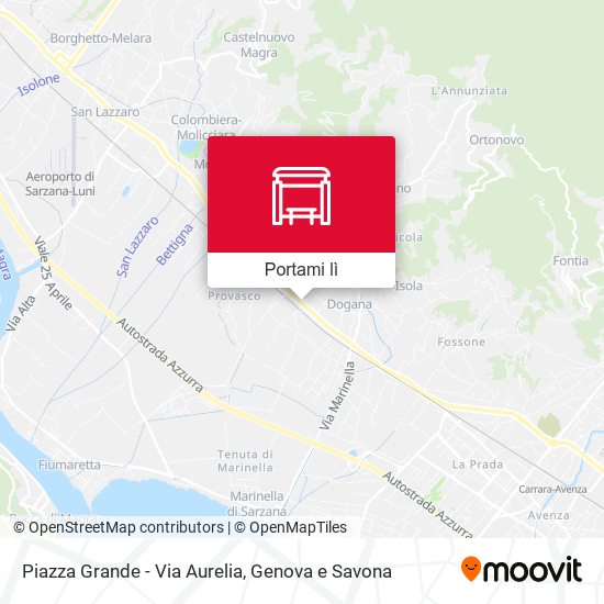 Mappa Piazza Grande - Via Aurelia