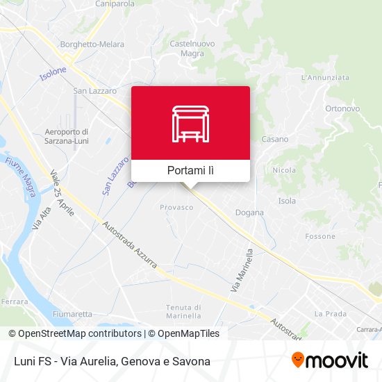 Mappa Luni FS - Via Aurelia