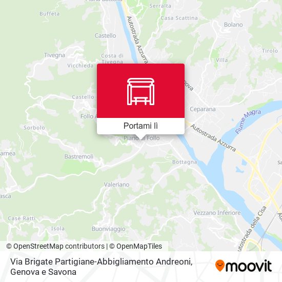Mappa Via Brigate Partigiane-Abbigliamento Andreoni