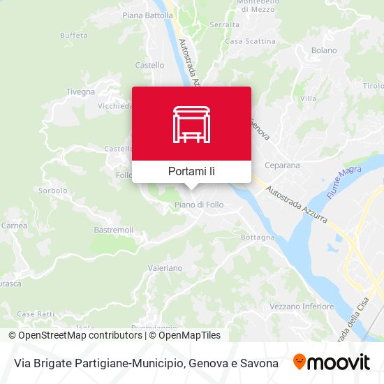 Mappa Via Brigate Partigiane-Municipio